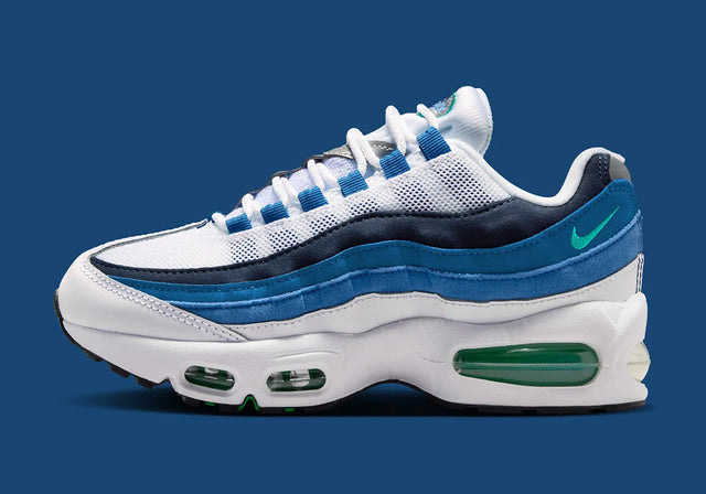 Nike Air Max 95 Big Bubble - White/Emerald Green/Lake Blue/French Blue/Obsidian/Black