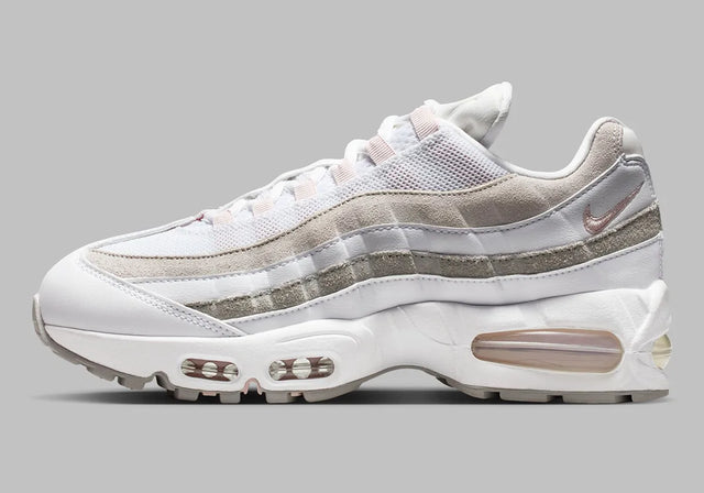 Nike WMNS Air Max 95 Big Bubble - White/Light Charcoal/Pearl Grey/Silt Red
