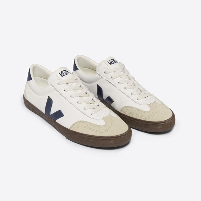 Veja Volley Leather - White Nautico Bark-Preorder Item-Navy Selected Shop