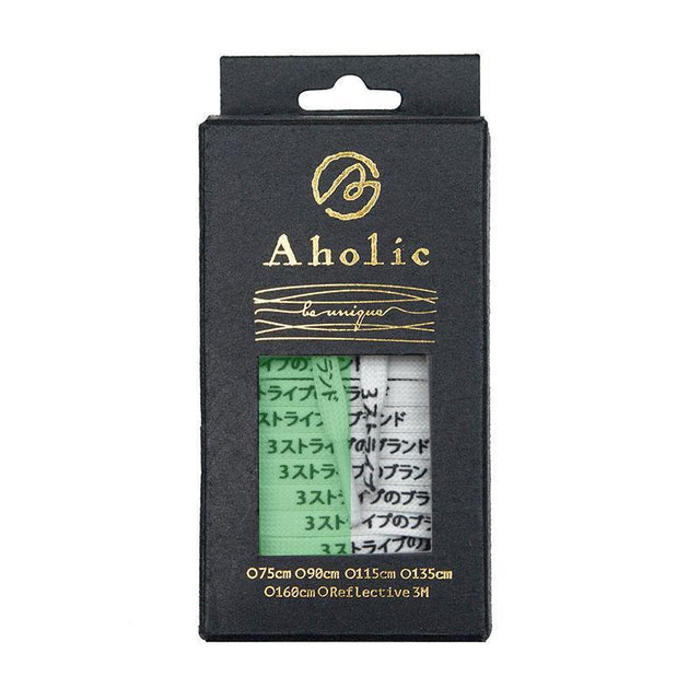 Aholic Japanese Word Shoelaces (三葉日字鞋帶) - Glow In The Dark (夜光白)-Shoelaces-Navy Selected Shop
