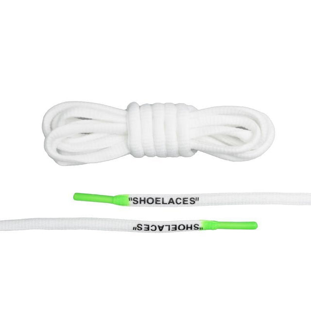 Aholic "Shoelaces" Wording Shoelaces (文字半圓鞋帶) - White/Green (白/綠)-Shoelaces-Navy Selected Shop