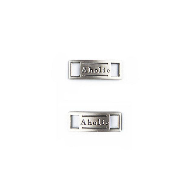 Aholic Logo Plate (經典鐵牌) - Gunmetal (槍)-Shoelaces-Navy Selected Shop