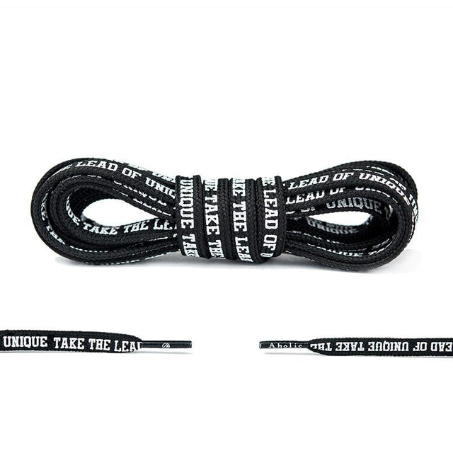 Aholic Be Unique Message Shoelaces (文字鞋帶) - Black (黑)-Shoelaces-Navy Selected Shop