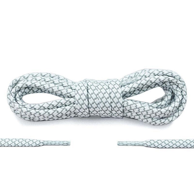 Aholic 3m Reflective Flat Shoelaces (3M反光扁鞋帶) - White Serpentine (白蛇紋)-Shoelaces-Navy Selected Shop
