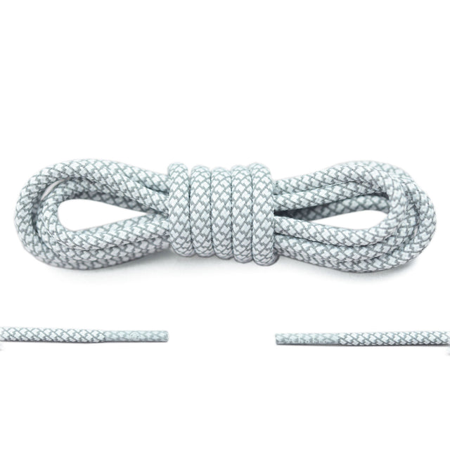 Aholic 3m Reflective Round Shoelaces (3M反光圓鞋帶) - White Serpentine (白蛇紋)-Shoelaces-Navy Selected Shop