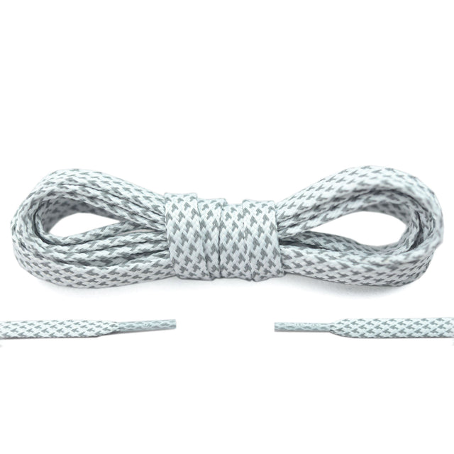 Aholic 3m Reflective Flat Shoelaces (3M反光扁鞋帶) - White Chidori (白千鳥)-Shoelaces-Navy Selected Shop