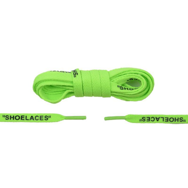 Aholic "Shoelaces" Wording Flat Shoelaces (文字偏鞋帶) - Green (綠)-Shoelaces-Navy Selected Shop