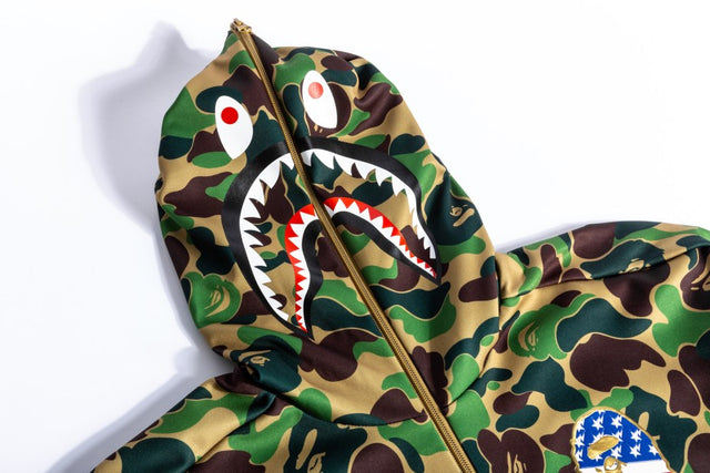 adidas Originals By BAPE Shark Hoodie - Green Camo-Apparels-Navy Selected Shop