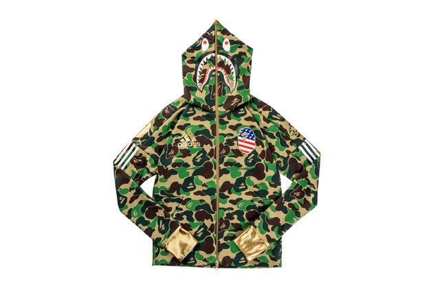 adidas Originals By BAPE Shark Hoodie - Green Camo-Apparels-Navy Selected Shop