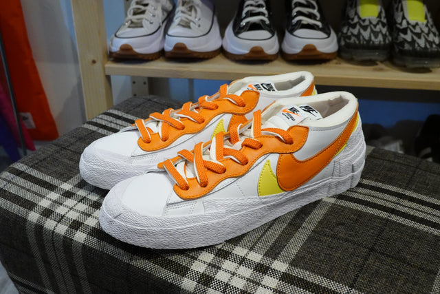 Sacai x Nike Blazer Low - White/Magma Orange-Sneakers-Navy Selected Shop