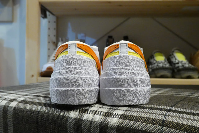 Sacai x Nike Blazer Low - White/Magma Orange-Sneakers-Navy Selected Shop