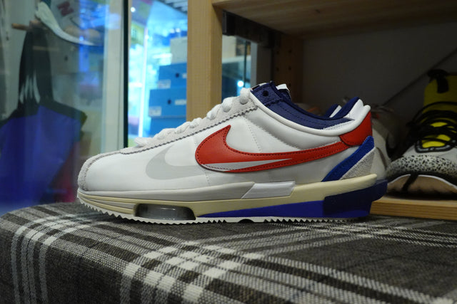 Sacai x Nike Zoom Cortez SP - White/University Red-Sneakers-Navy Selected Shop