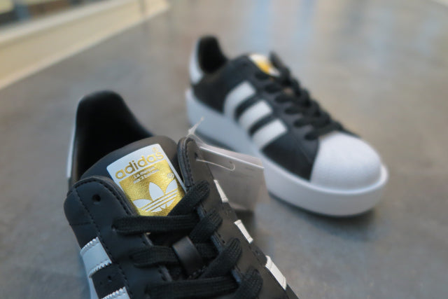 adidas WMNS Superstar Bold - Core Black/Running White/Gold Metallic-Sneakers-Navy Selected Shop