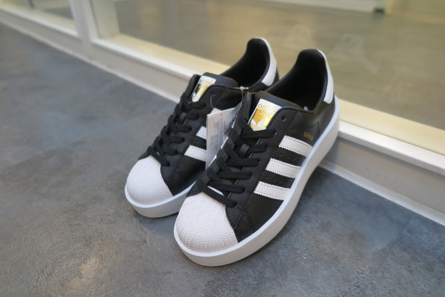 adidas WMNS Superstar Bold - Core Black/Running White/Gold Metallic-Sneakers-Navy Selected Shop
