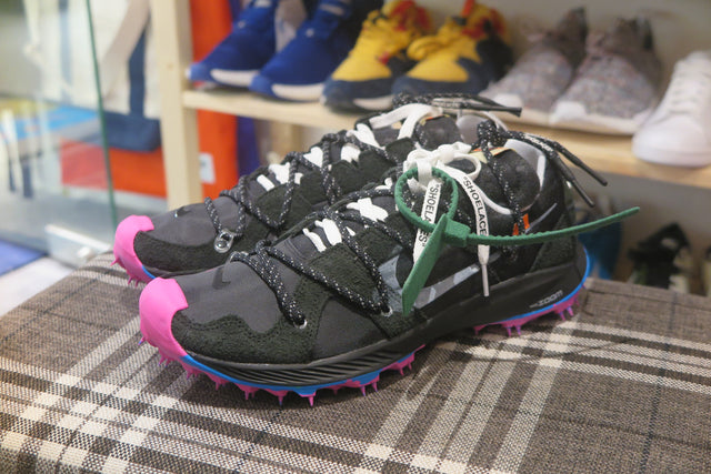 Off White x Nike WMNS Zoom Terra Kiger 5 - Black/Metallic Silver/White-Sneakers-Navy Selected Shop