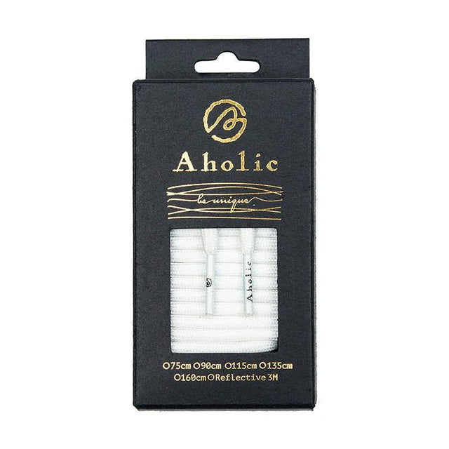 Aholic Classic Round Shoelaces (經典圓帶) - White (白)-Shoelaces-Navy Selected Shop