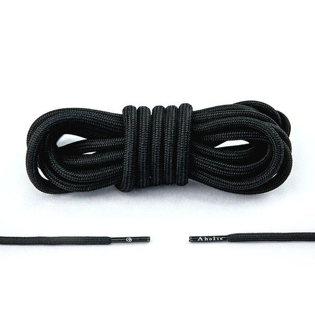 Aholic Classic Round Shoelaces (經典圓帶) - Black (黑)-Shoelaces-Navy Selected Shop