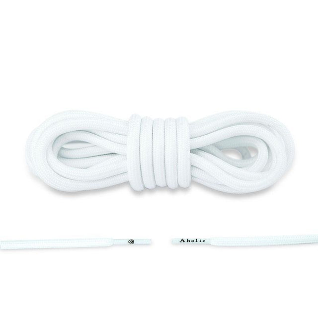 Aholic Classic Round Shoelaces (經典圓帶) - White (白)-Shoelaces-Navy Selected Shop