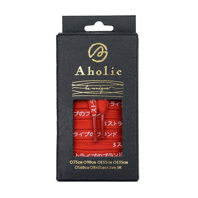 Aholic Japanese Word Shoelaces (三葉日字鞋帶) - Red/White (紅白)-Shoelaces-Navy Selected Shop