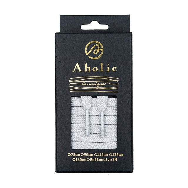 Aholic Retro Flat Shoelaces (仿舊復古扁帶) - Grey (灰)-Shoelaces-Navy Selected Shop