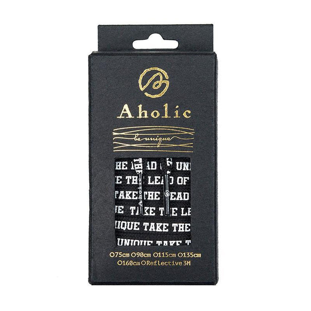 Aholic Be Unique Message Shoelaces (文字鞋帶) - Black (黑)-Shoelaces-Navy Selected Shop