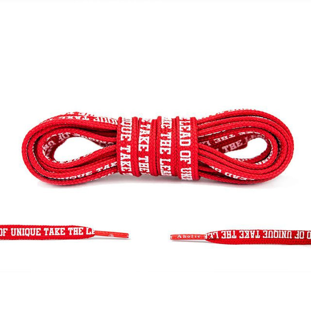 Aholic Be Unique Message Shoelaces (文字鞋帶) - Red (紅)-Shoelaces-Navy Selected Shop